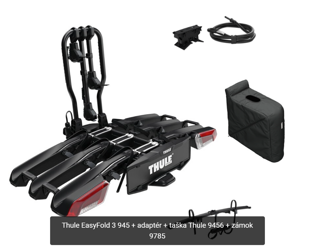 Thule EasyFold 3 945 + adaptér + taška Thule 9456 + zámok 9785